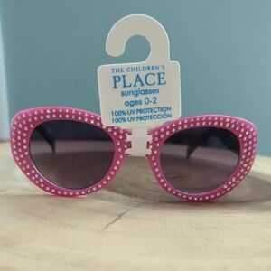 The Children's Place Caddy Pink & Black Rhinestone Sunglasses For Ages 0-2